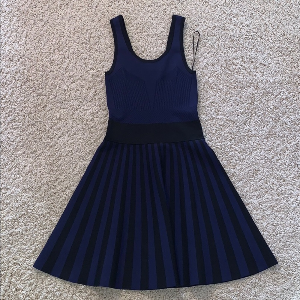 Blue and black dress